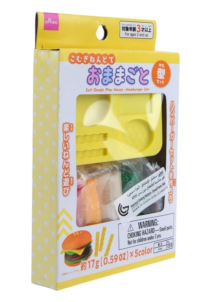 Daiso Salt Dough Playhouse Kit – Hamburger Theme Multicolor - Image 2